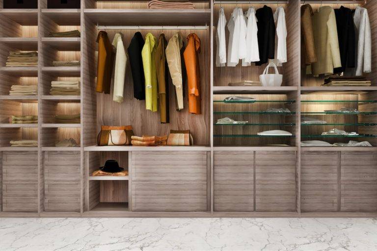 home accessories in a wardrobe